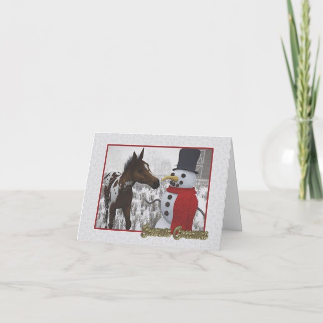 The Snowman and the Curious Foal Holiday Card (Front)