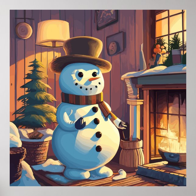 The Snowman by the Christmas tree Poster (Front)