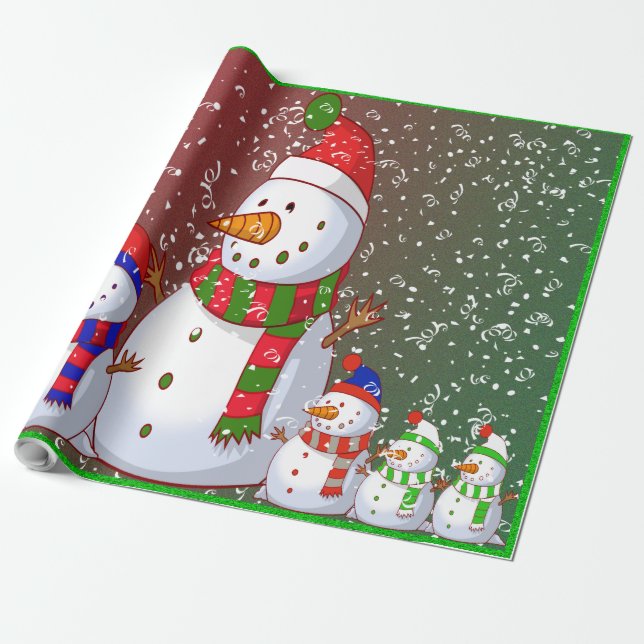 The Snowman Family - Wrapping Paper (Unrolled)