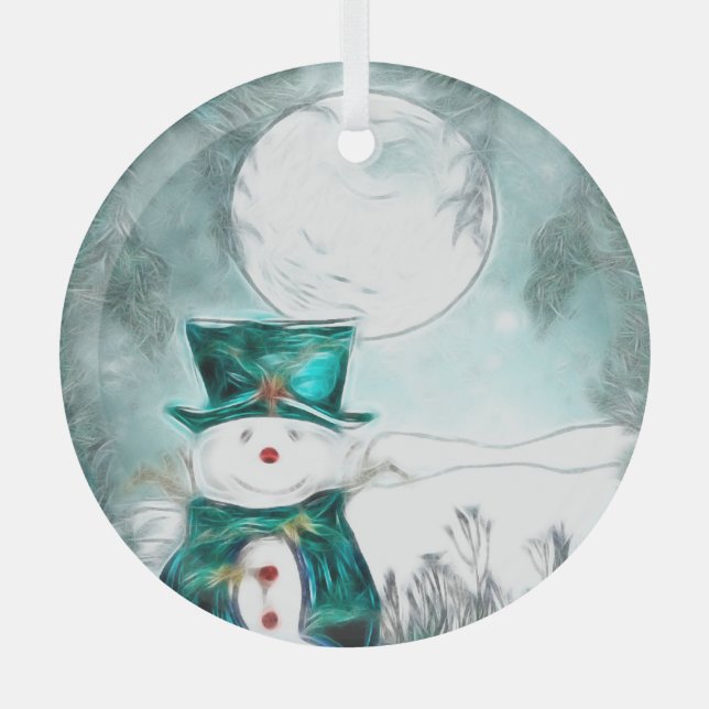 The Snowman Glass Tree Decoration (Front)