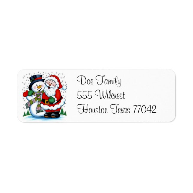 The Snowman & Santa Claus Label (Front)
