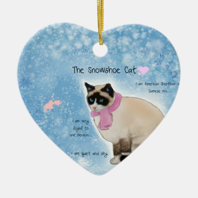 The Snowshoe Cat Ornament (Front)