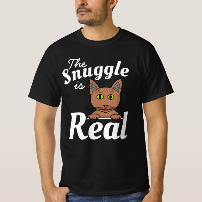 The Snuggle is Real Cute Cat T Shirt (Front)