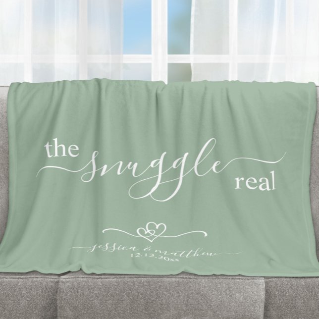 The Snuggle is Real Two Hearts Scripty Sherpa Blanket (Creator Uploaded)