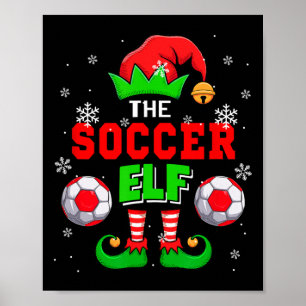 The Soccer Christmas Elf Hat Shoes Matching Player Poster