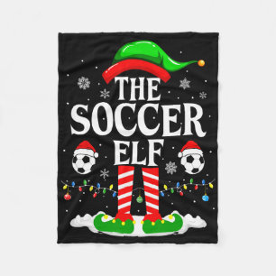The Soccer Elf Funny Family Christmas Soccer  Fleece Blanket
