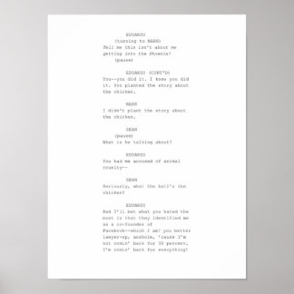 The Social Network  screenplay scene Poster