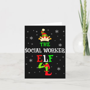 The Social Worker Elf Christmas Elf Matching Famil Card