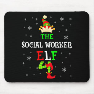 The Social Worker Elf Christmas Elf Matching Famil Mouse Pad