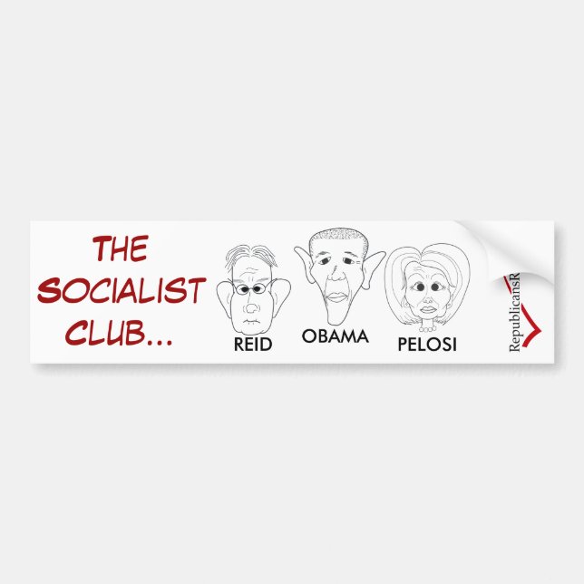 THE SOCIALIST CLUB BUMPER STICKER (Front)