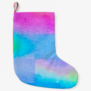 The soft Art nice Colour splashes. Surface design Small Christmas Stocking