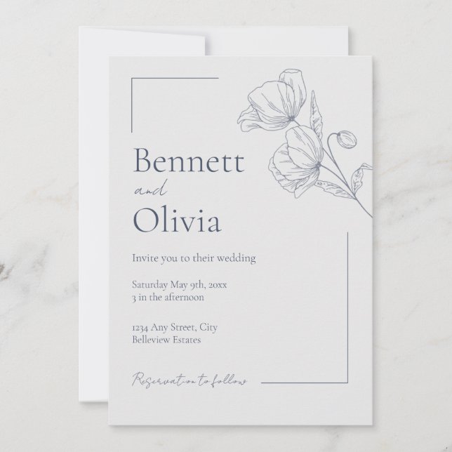 The Soft Season Minimalist Wedding Invitation (Front)