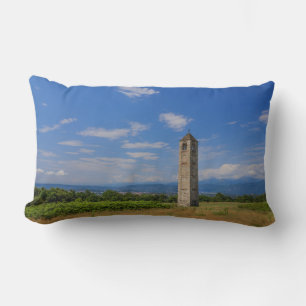 The solitary mediaeval bell tower on lumbar pillow
