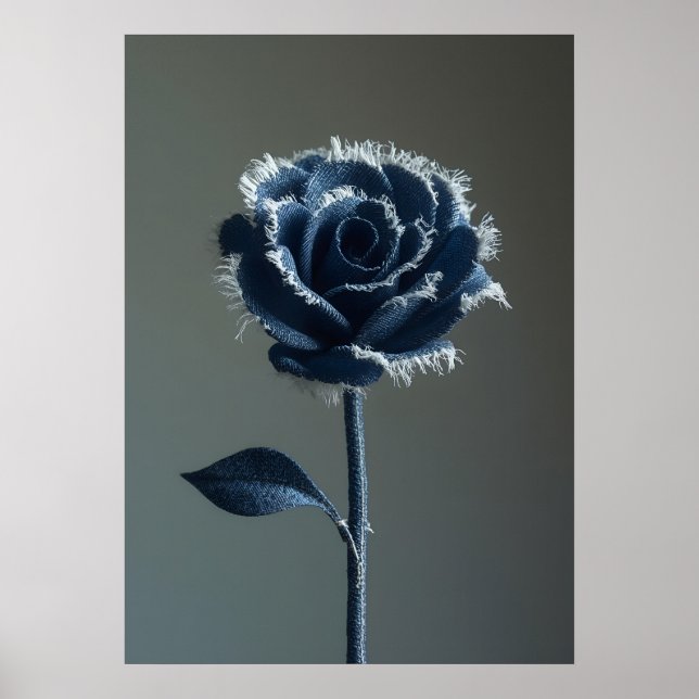 The Solitary Pride of a Reconstructed Denim Rose Poster (Front)