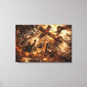 The Solution: Whiskey Glass Divine Rescue Art Canvas Print