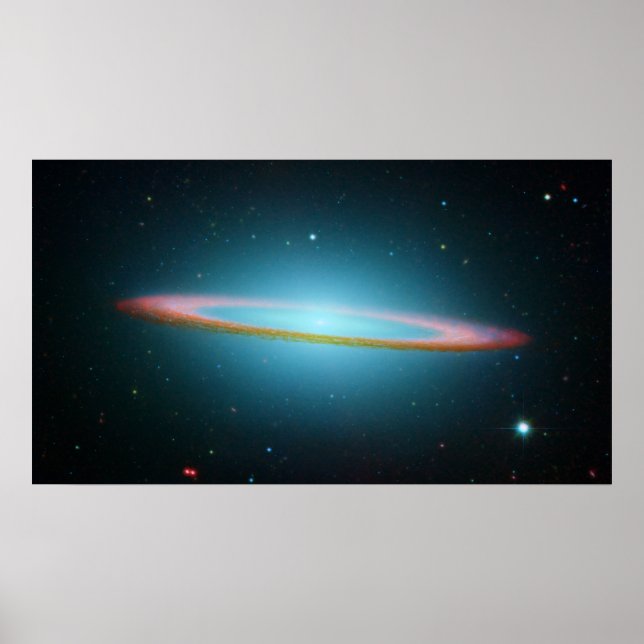 The Sombrero Galaxy in Infrared Light Poster (Front)