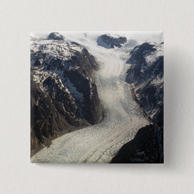 The Sondrestrom Glacier in Greenland 15 Cm Square Badge (Front)