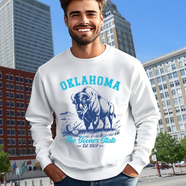 The Sooner State Buffalo Illustration Gift  Sweatshirt (Creator Uploaded)