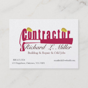 The Sophisticate Carpenter Builder Red Hammer Business Card