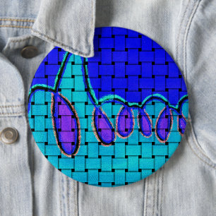 The Sophisticated Silhouette   French Blue Woven  6 Cm Round Badge