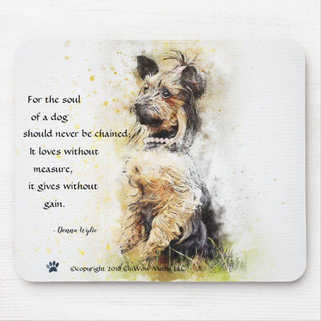 The Soul of a Dog - Standing Yorkie Mouse Pad (Front)