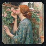 The Soul of the Rose, 1908 Square Sticker<br><div class="desc">The Soul of the Rose,  1908 | by John William Waterhouse | Art Location: Private Collection | English Artist | Image Collection Number: BAL13776</div>