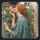 The Soul of the Rose, 1908 Square Sticker<br><div class="desc">The Soul of the Rose,  1908 | by John William Waterhouse | Art Location: Private Collection | English Artist | Image Collection Number: BAL13776</div>