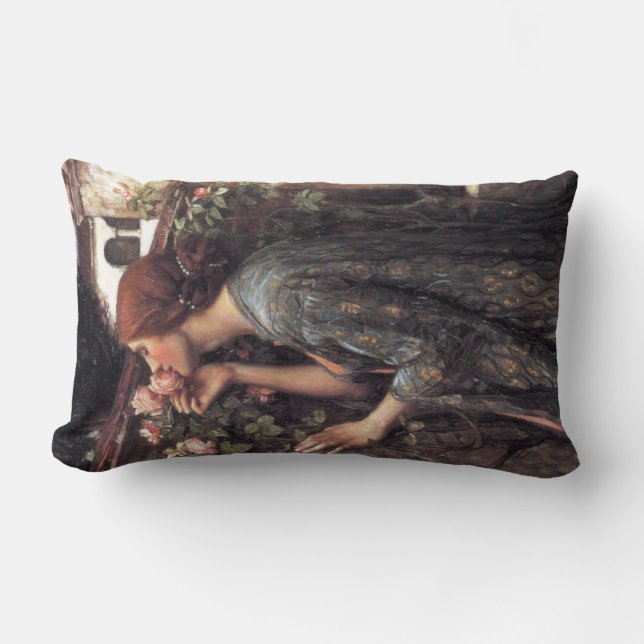 The Soul of the Rose (by John William Waterhouse) Lumbar Cushion (Front)