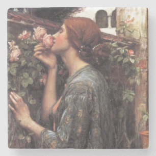 The Soul of the Rose (by John William Waterhouse) Stone Coaster