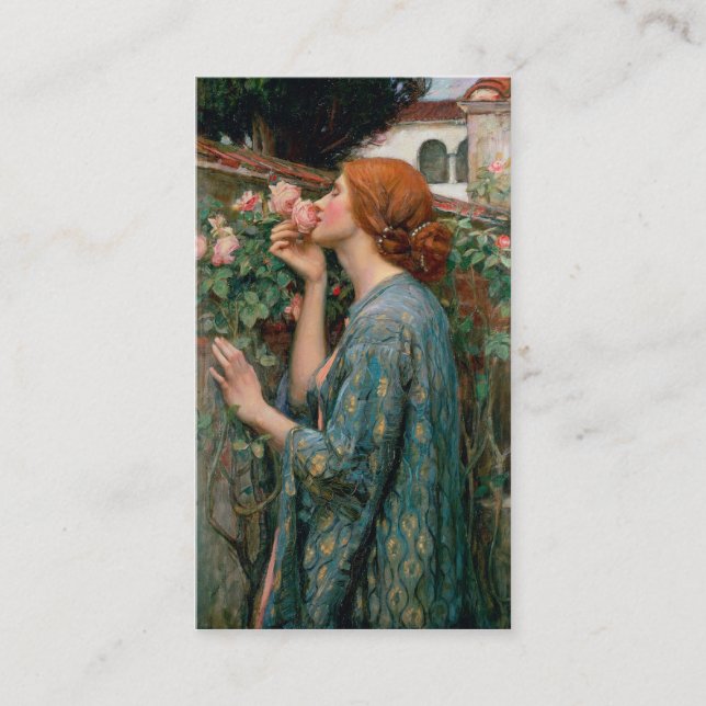 The Soul of the Rose - John William Waterhouse Business Card (Front)