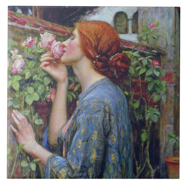 The Soul of the Rose, John William Waterhouse Tile (Front)