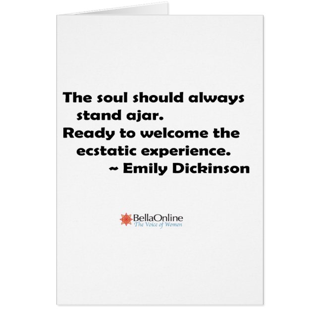 The soul should always stand ajar (Front)