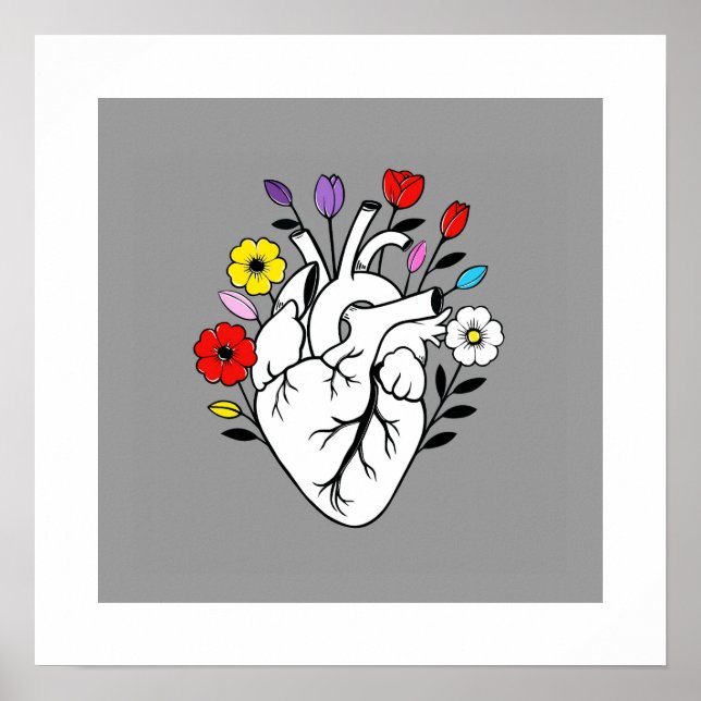The Sound of Blooming – Anatomical Heart Poster (Front)