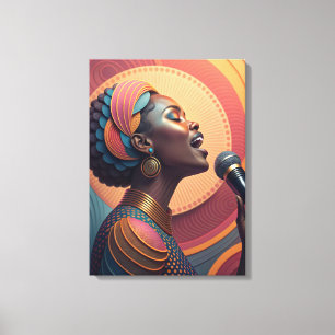 The Sound of Colors Abstract Singing Woman  Canvas Print