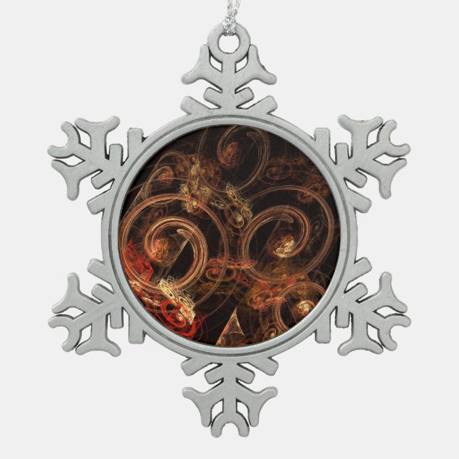 The Sound of Music Abstract Art Snowflake Pewter Christmas Ornament (Front)