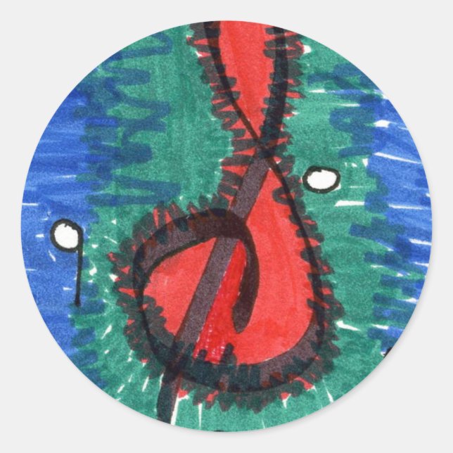 "The Sound of Red" Abstract Design Sticker (Front)