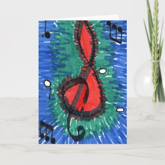 "The Sound of Red" Abstract Greeting Card (Front)