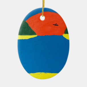 The Sound of Sunset pendant. An original artwork.  Ceramic Tree Decoration