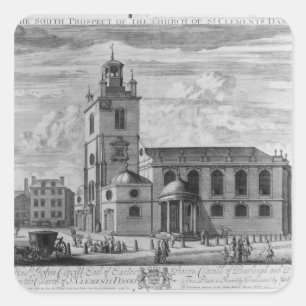The South Prospect of the Church of St. Square Sticker