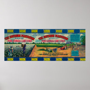 The Southern Plantation Syrup LabelCairo, GA Poster