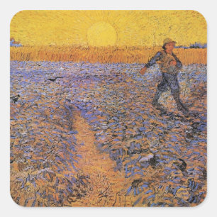 The Sower by Vincent van Gogh Square Sticker