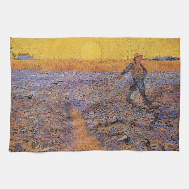 The Sower by Vincent van Gogh Tea Towel (Horizontal)