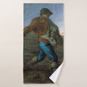The Sower, Jean-Francois Millet Bath Towel
