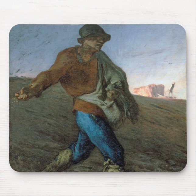 The Sower, Jean-Francois Millet Mouse Pad (Front)