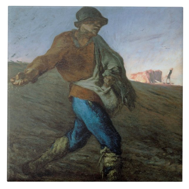The Sower, Jean-Francois Millet Tile (Front)