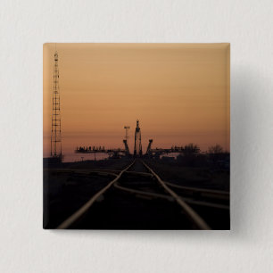 The Soyuz launch pad 15 Cm Square Badge