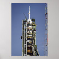 The Soyuz rocket is erected into position 3