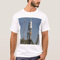 The Soyuz rocket shortly after arrival
