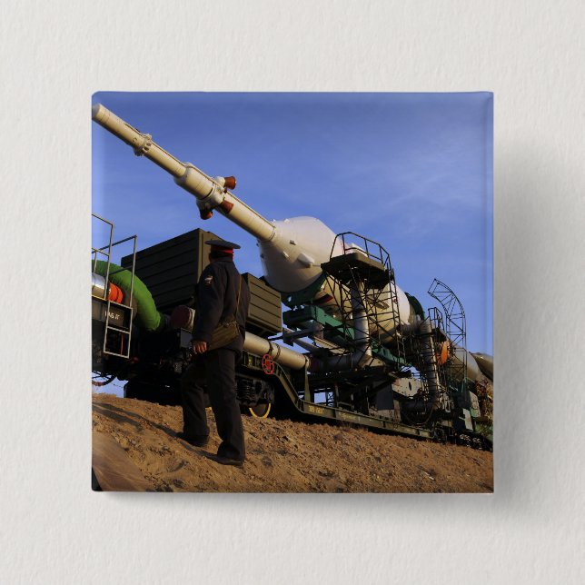 The Soyuz TMA-13 spacecraft 3 15 Cm Square Badge (Front)