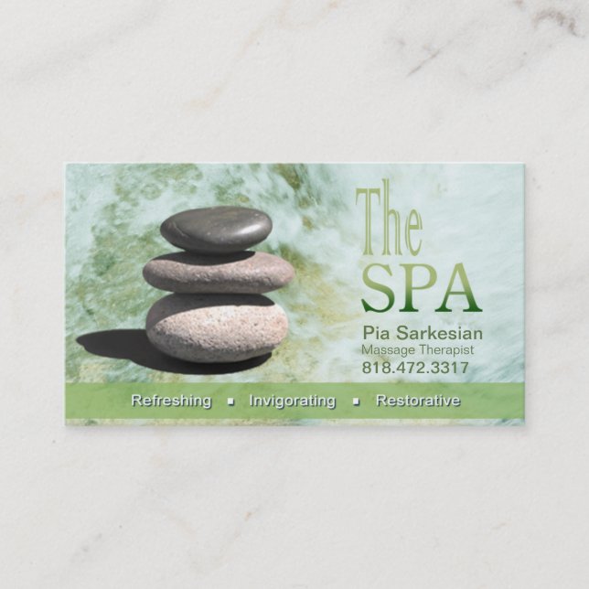 The Spa Massage Therapist Business Card template (Front)